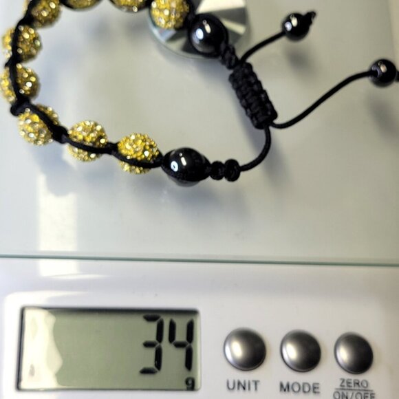 Shambala Bracelet in Yellow Diamante rhinestones - Picture 10 of 10
